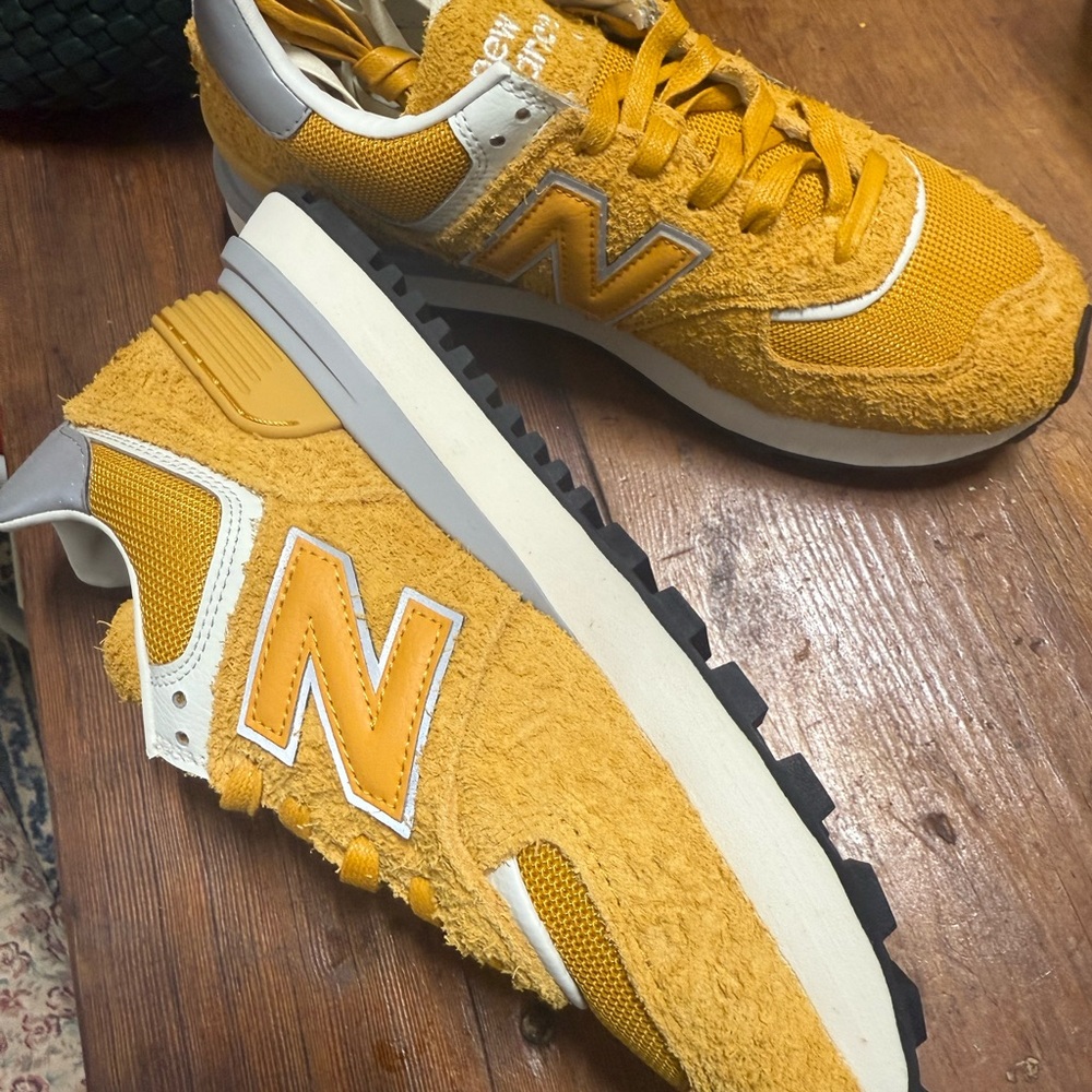 New Balance Yellow and White Sneakers